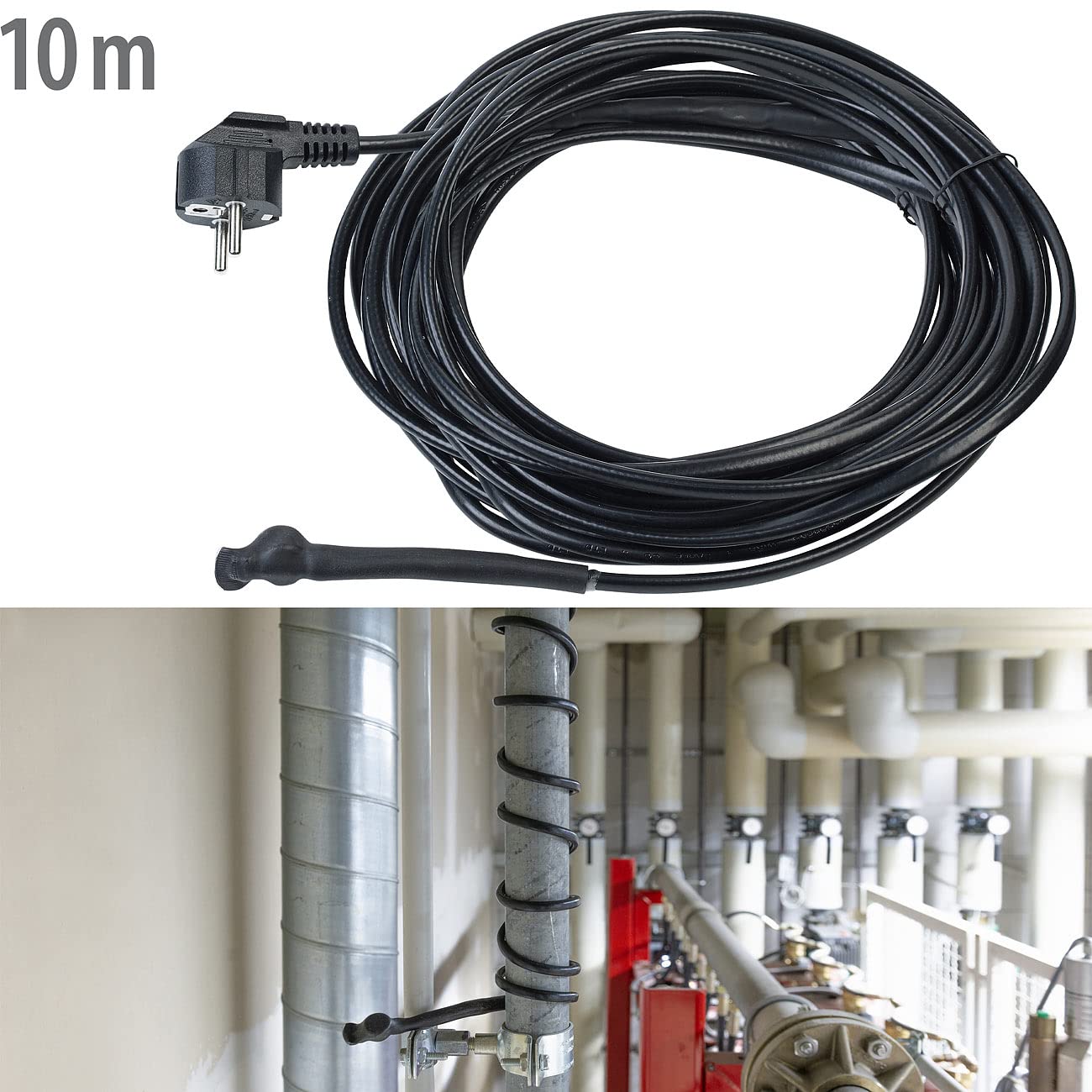 Câble chauffant antigel avec thermostat 10 m / 150 W [Royal Gardineer]