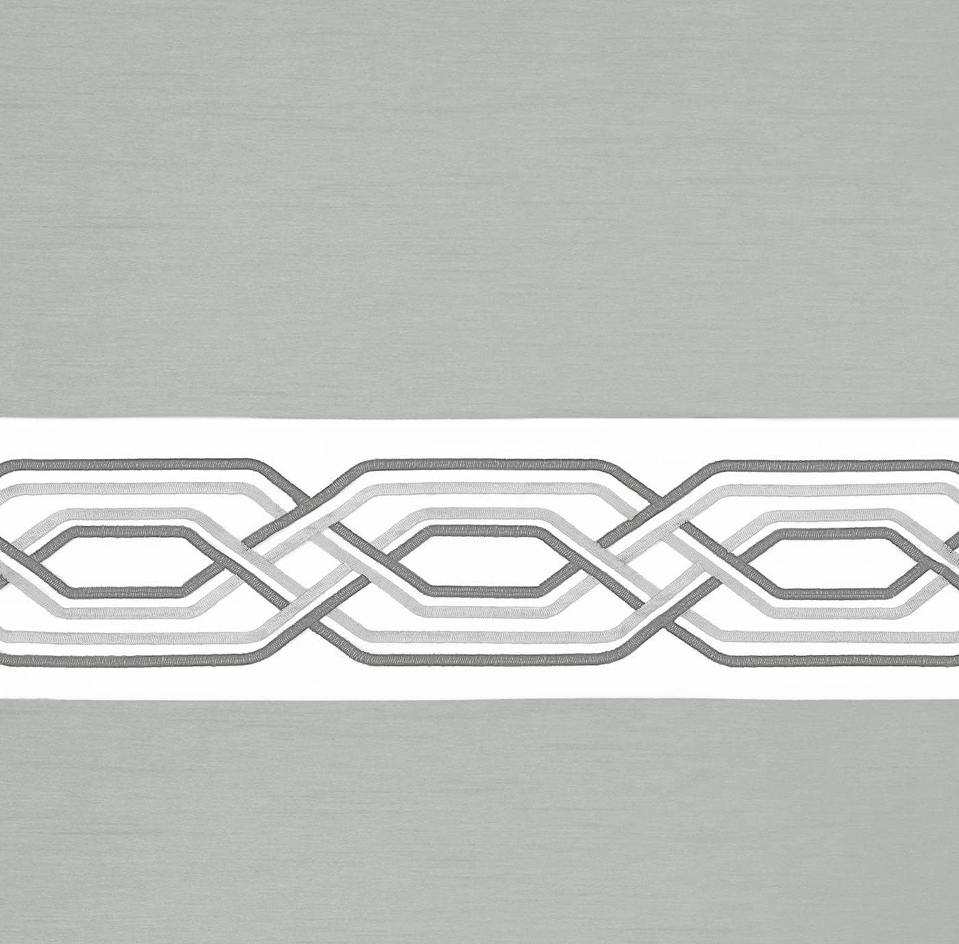 ACHIM Paige 5-Piece Window Curtain Set - 55 Width, 84 Length, 2 Inch Rod Pocket - Silver - Light Filtering Set Includes Valance with Attached Panels & Two Tie Backs - Machine Washable Home Decor