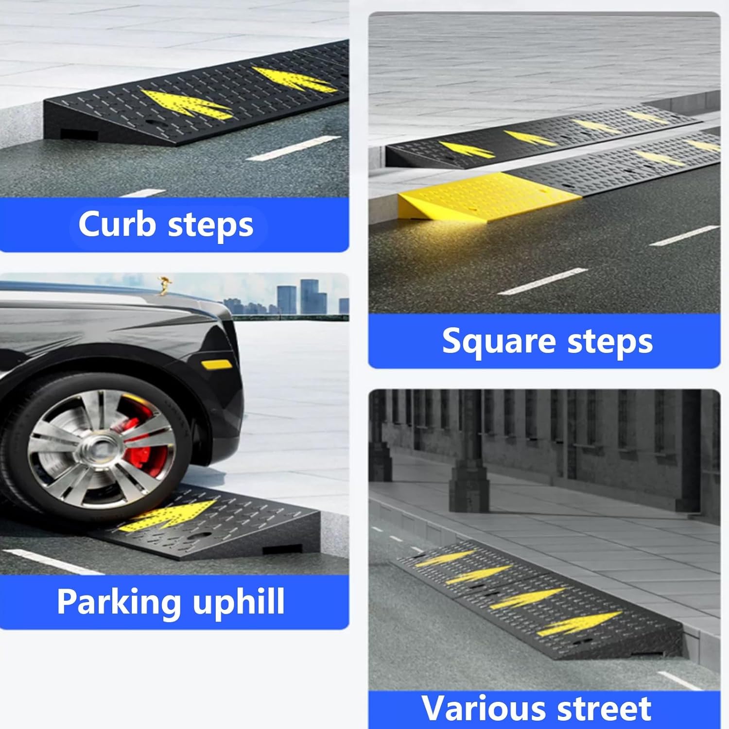 Household portable garage ramps, outdoor steps wheelchair ramps, dog ramps, durable, strong load-bearing, suitable for garages, steps, roads, hospitals, schools, parking lots, streets ( Size : 50*50*1