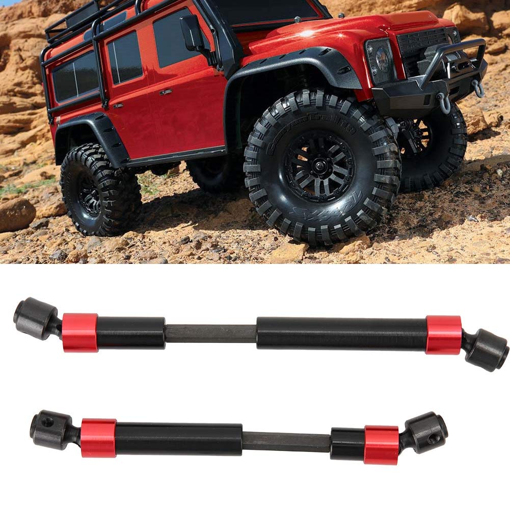 Przedni wał napędowy RC, odporny na zużycie Dobra kompatybilność Wał napędowy samochodu RC, metalowy czarno-czerwony -4 RC Crawler dla
