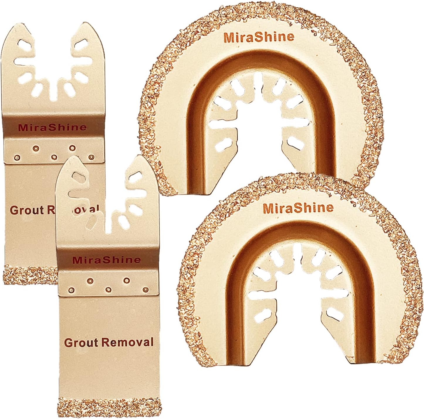 MiraShine 4pcs Carbide Grits Oscillating Saw Blades for Grout Removal