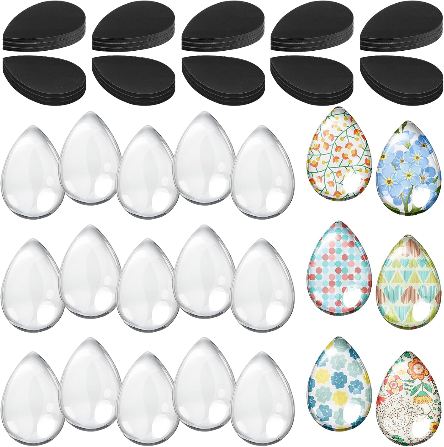 Weewooday 72 Pieces Round 1 Inch Glass Magnets Craft Fridge Magnet