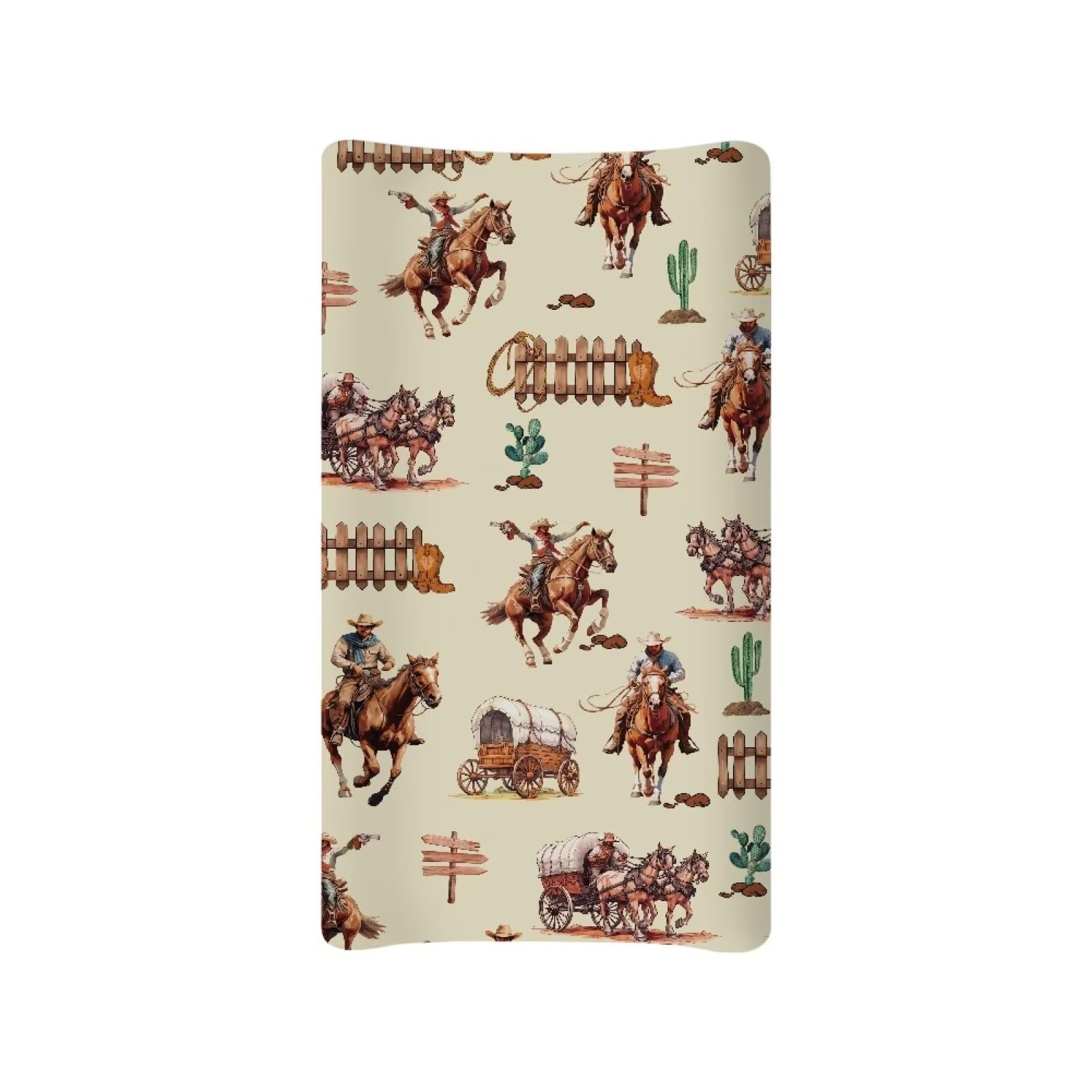 Guosanchn Western Cowboy Horse Southwest Changing Mat Baby Girl Boy Changing Mat 32x16 Inch Changing Mat Cover for Changing Mat โ image 1