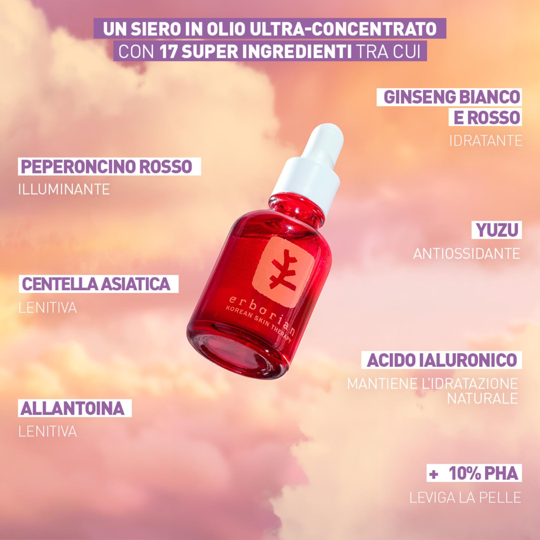 Erborian Skin Therapy Olio Notte Viso Multi-perfezionante Riduce i Segni di Fatica Trattamento Cosmetico Coreano
