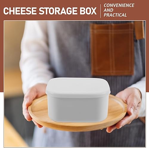 Miniatura 6 de Kichvoe Caja de queso hermética con tapa, recipiente de queso de cocina para refrigerador, congelador, fresco, mantener la superficie lisa, fácil de