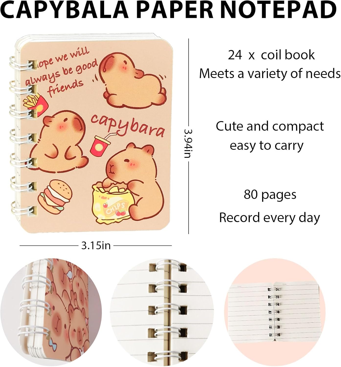 96 Pcs Capybara Gifts Bulk,4-in-1 Ballpoint Pens,Stickers,Notepads,Organza Bulk Gifts Set for Birthdays and Parties, Teachers School Office Party Favor Supplies
