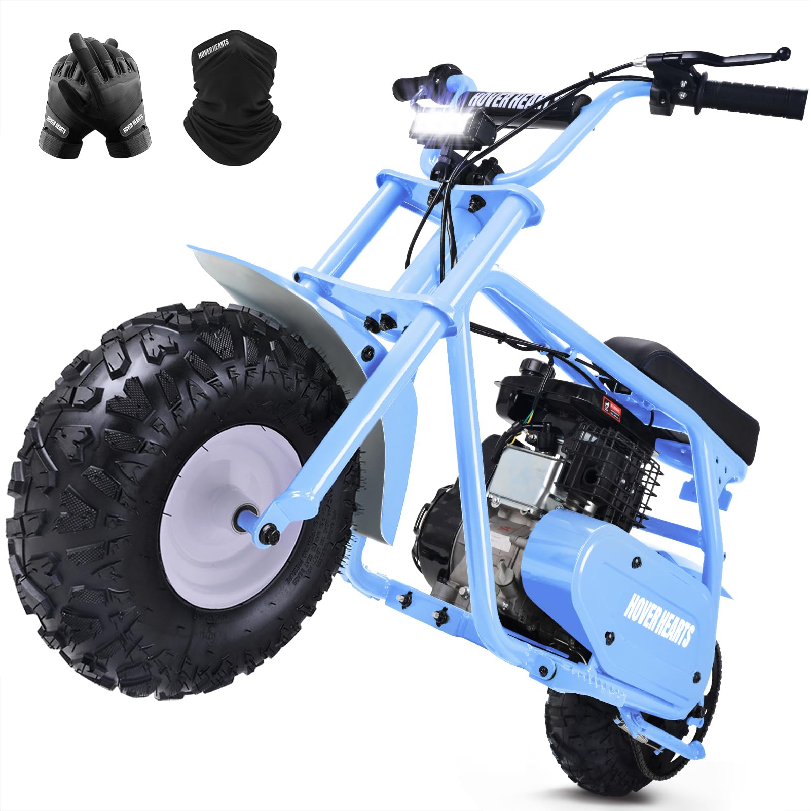 HOVER HEART Mini Bike, Gas Dirt Bike, Minibike, Gas Powered Mini Bikes for Adults, 99cc-4 Stroke Pit Bike with Led Light, Min Dirtbike, Motorcycle Max Load 200 Lbs, Speed 34.5 KM/H, Age13+ Hoverheart