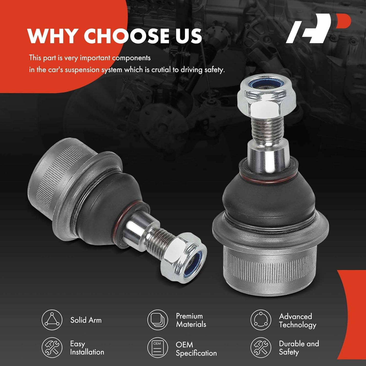 A-Premium 2 x Front Lower Ball Joint Compatible with Mercedes-Benz E320 E350 E500 E550 & S350 S430 S500 S600 & SL500 SL550 SL600 & CL500 CL600 CLS500 CLS550 & AMG - E55 E63 S55 S65 SL55 CL55