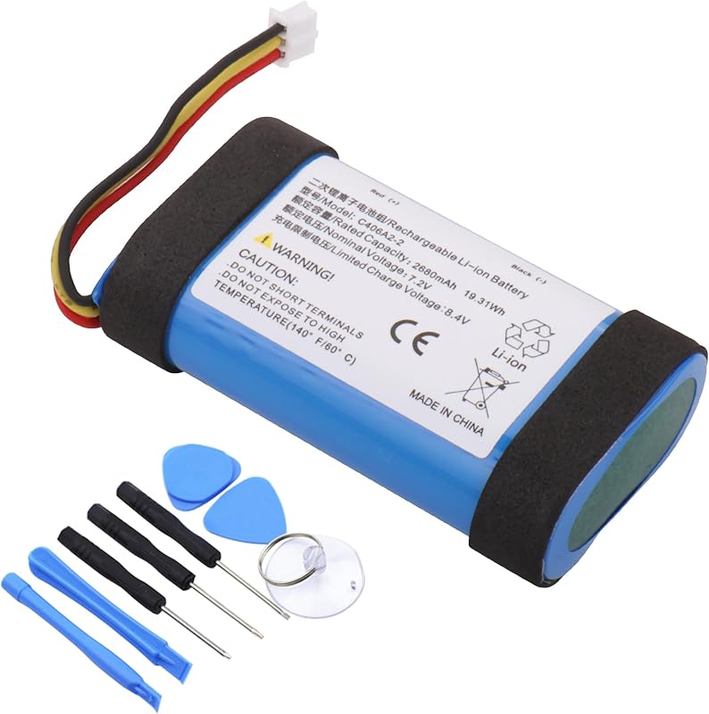 C406A2 Battery Replacement for Marshall Emberton 1001908 1005696 Emberton BT, Part NO C406A2 C406A2-2 2680mAh