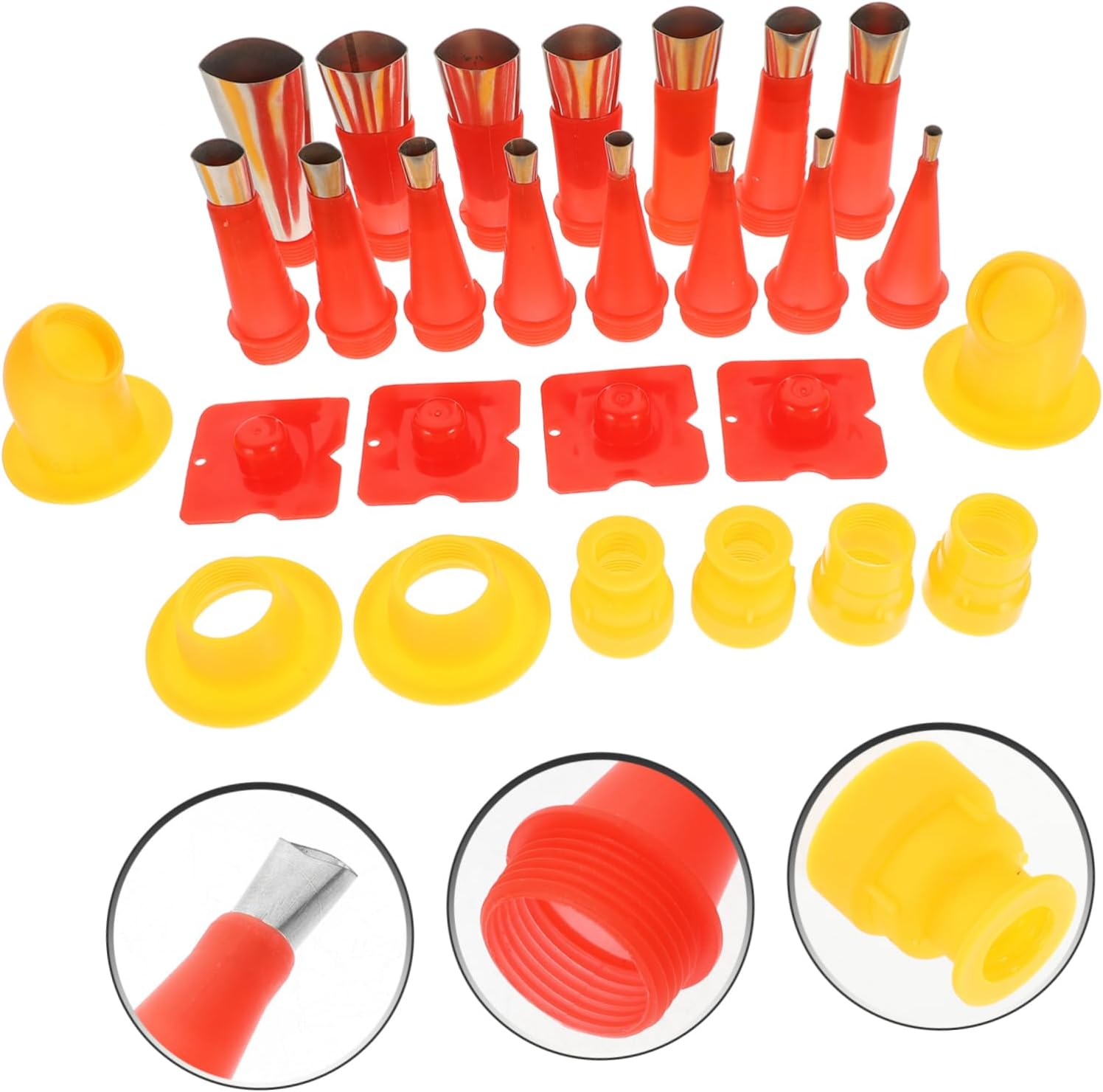 Generic 5sets Reusable Caulk Finishing Tool and Caulking Nozzle Applicators Base for Shower Sink and Frame Sealing Versatile Caulking Kit for All Gaps