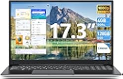 SGIN 17.3 Inch Laptop Computer, Win 11 Laptops with Celeron I3 Processor, 4GB DDR3 128GB SSD, 60800mWh Battery, FHD IPS Display, HDMI, Type-C, Numpad, 5G WiFi, BT4.2, for Business and Students