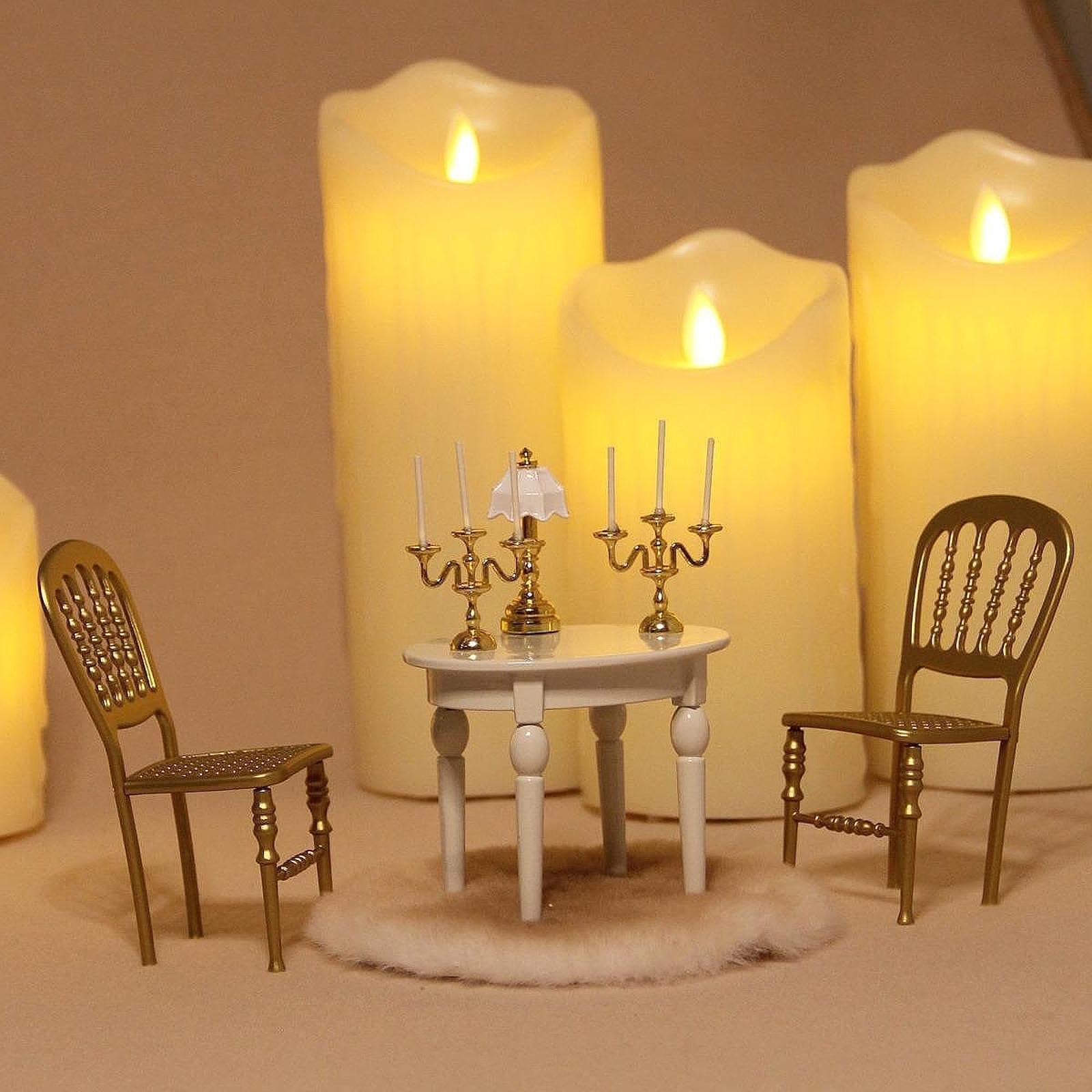 Juego de Muebles para Casa de Muñecas a Escala 1:12 con para Escenas, Blanco