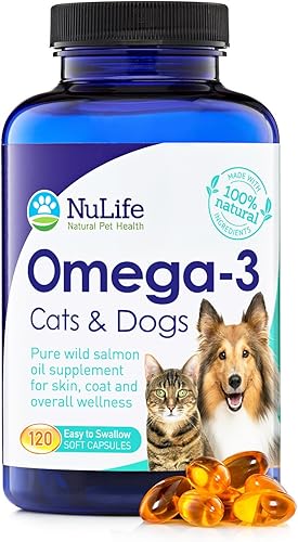 Omega 3100% puro de aceite de pescado para perros y gatos suplemento de aceite de salmón salvaje de Alaska para mascotas, para piel sana y pelo disponible en Yaxa Peru