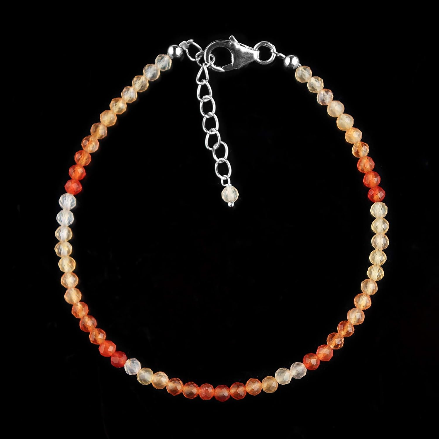 InfinityGemsArt Natural Stone Beads Dainty Bracelet Jewelry for Women, Crystals and Gemstones Birthstone 925 Sterling Silver Chain 8 inch Gifts For her - Image 4