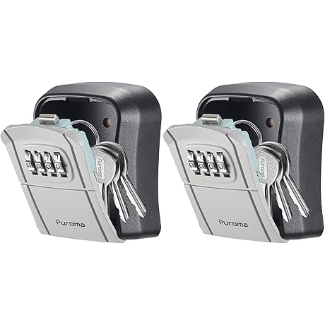 Combination Lock Box 2-Pack for Secure Key Storage
