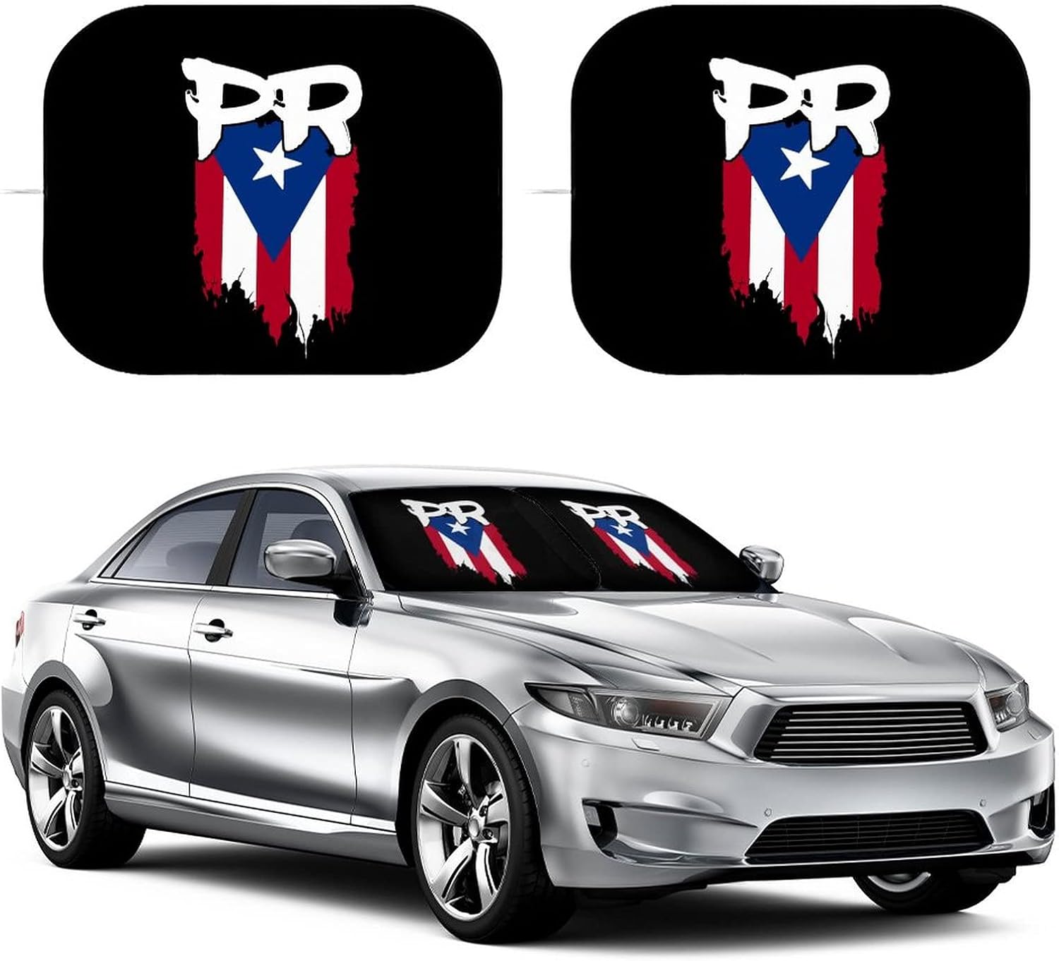 Puerto Rico Flag PR Puerto Rican Boricua Car Windshield Sun Shade Foldable Sun Protector Visor Sunshade Auto Interior Accessories