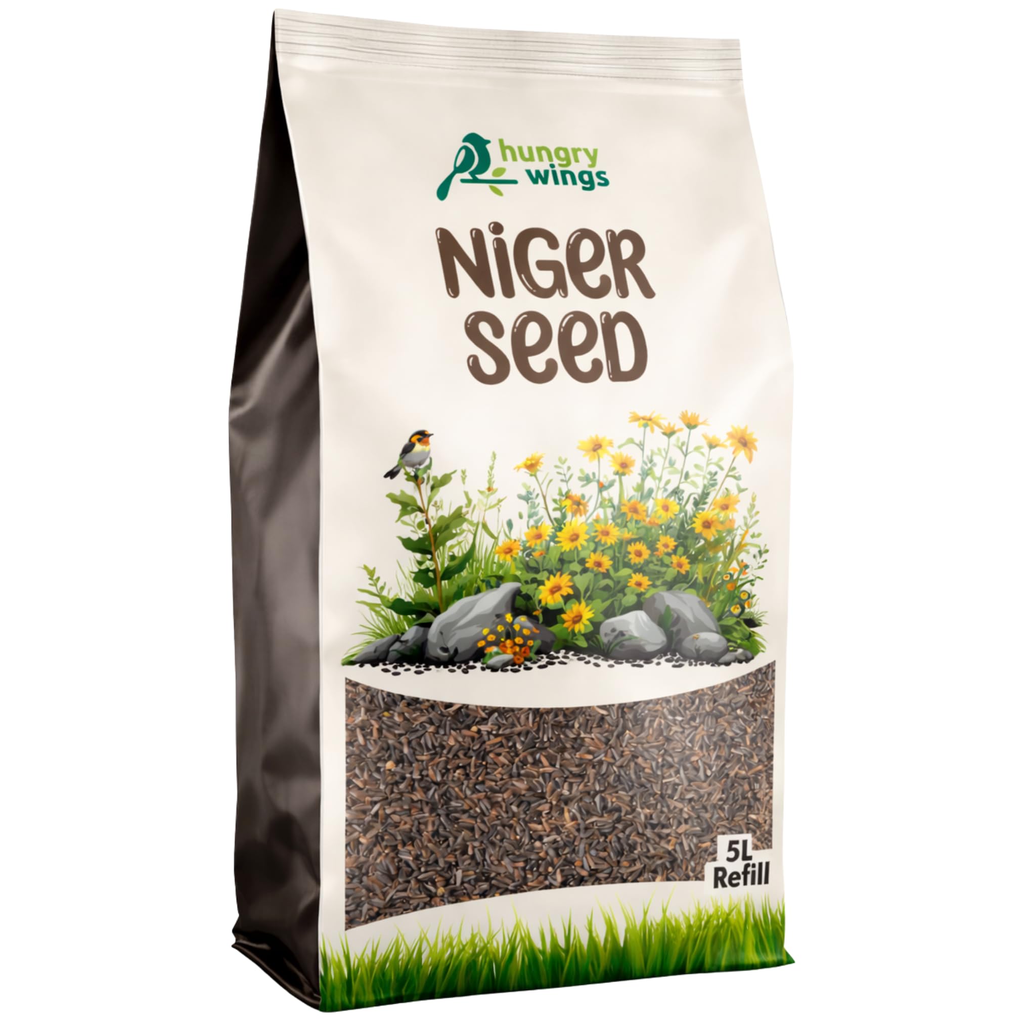 Premium Wild Bird Food 5L Refill, (5L Bag, Niger Seed)