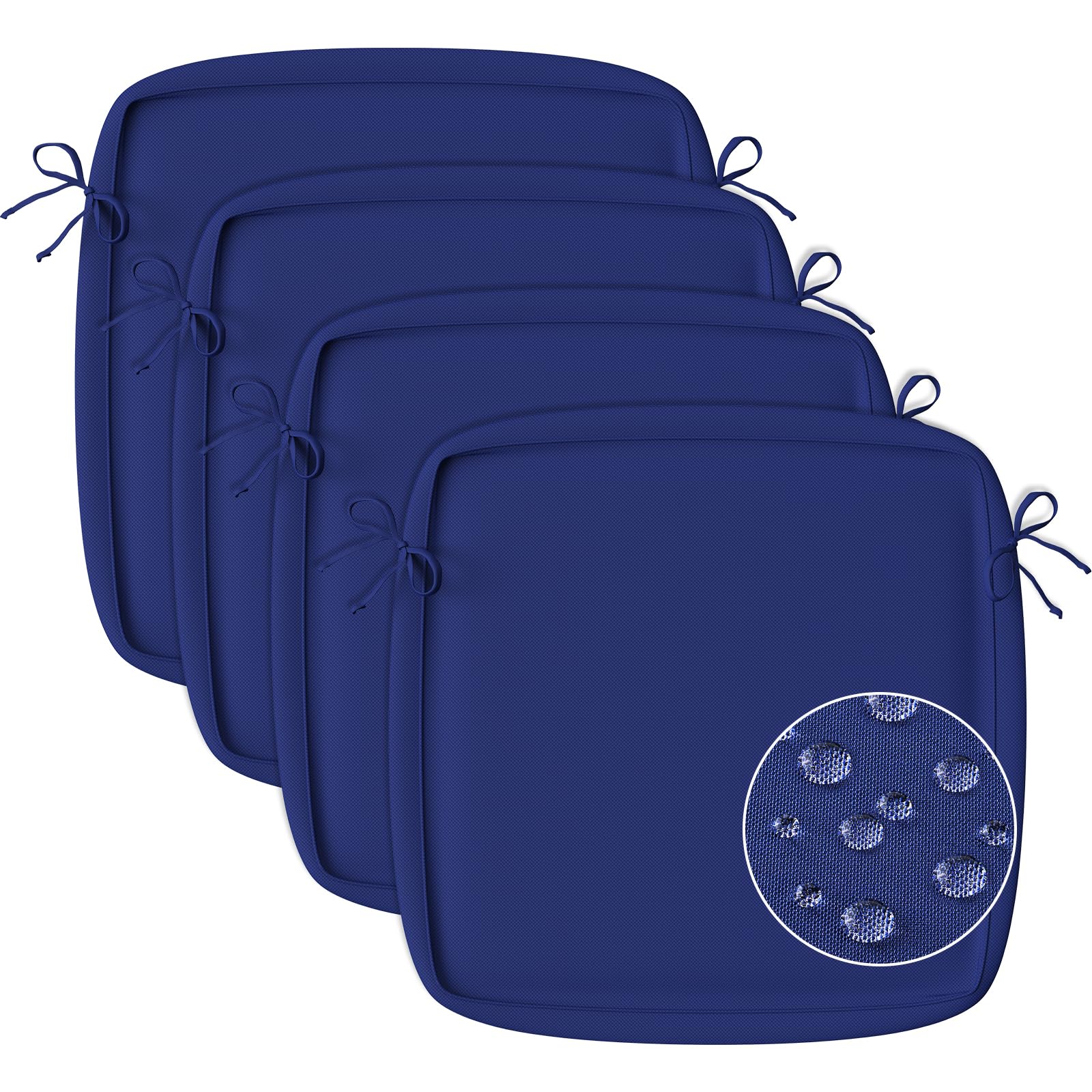 Gorpche Patio Cushion Covers, Waterproof Outdoor Cushion Covers for Patio Furniture Set of 4, Replacement Outdoor Seat Cushions Covers with Attach