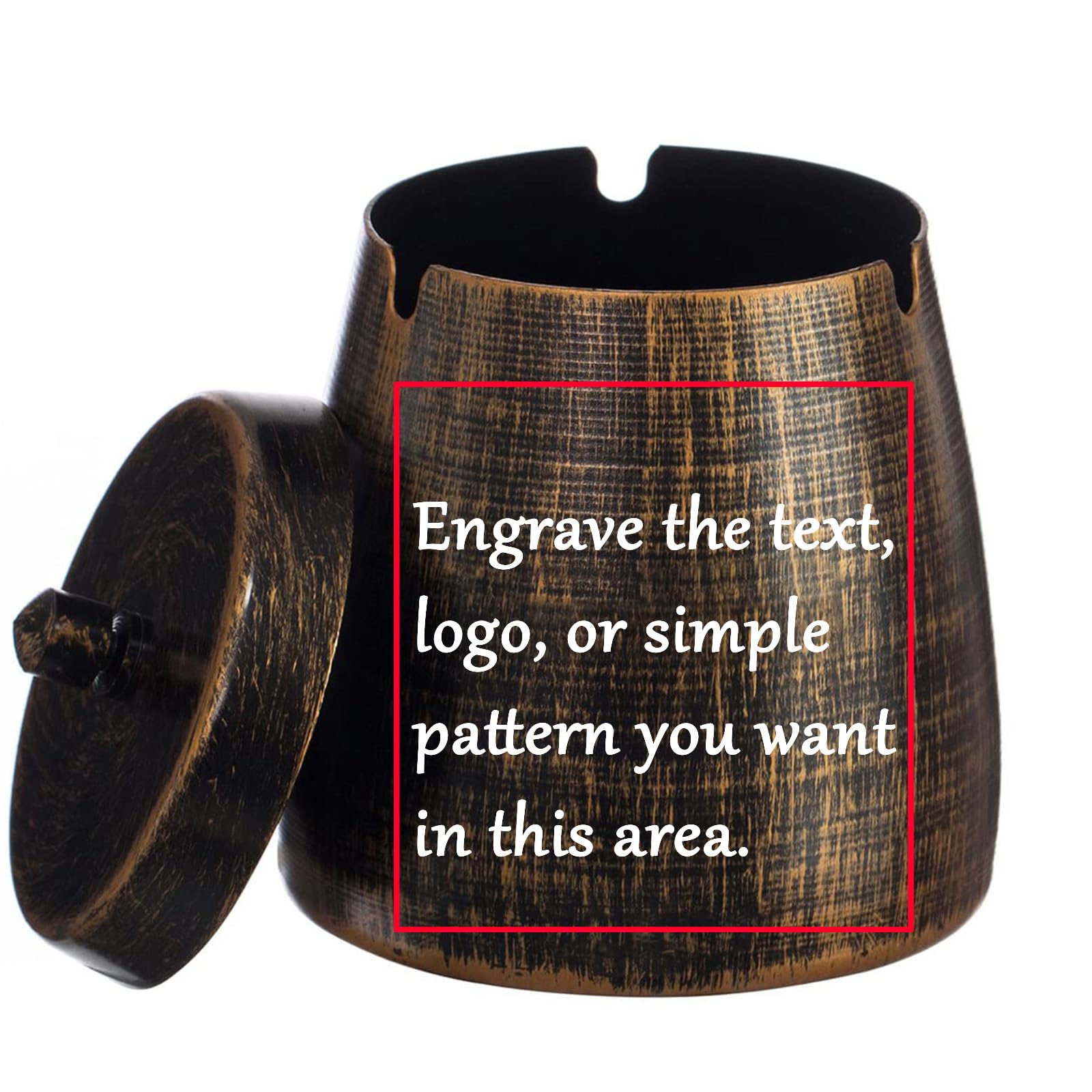 JOSIBER Customized Ashtray Fashion Smokeless Ashtray With Lid For Cigarette, Outdoor Ashtray For Weed Windproof Home Patio Indoor Odorless Office Smell Proof Car Ash Tray (5.2