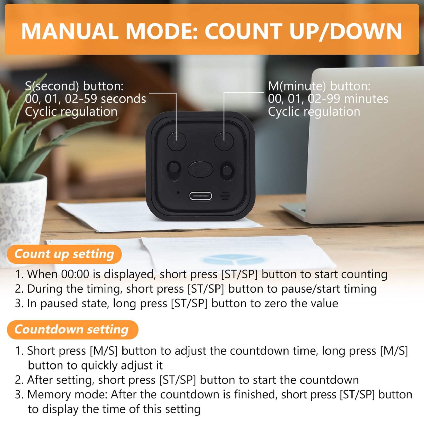 Cuteefun Cube Timer - Pomodoro Timer & Countdown -5