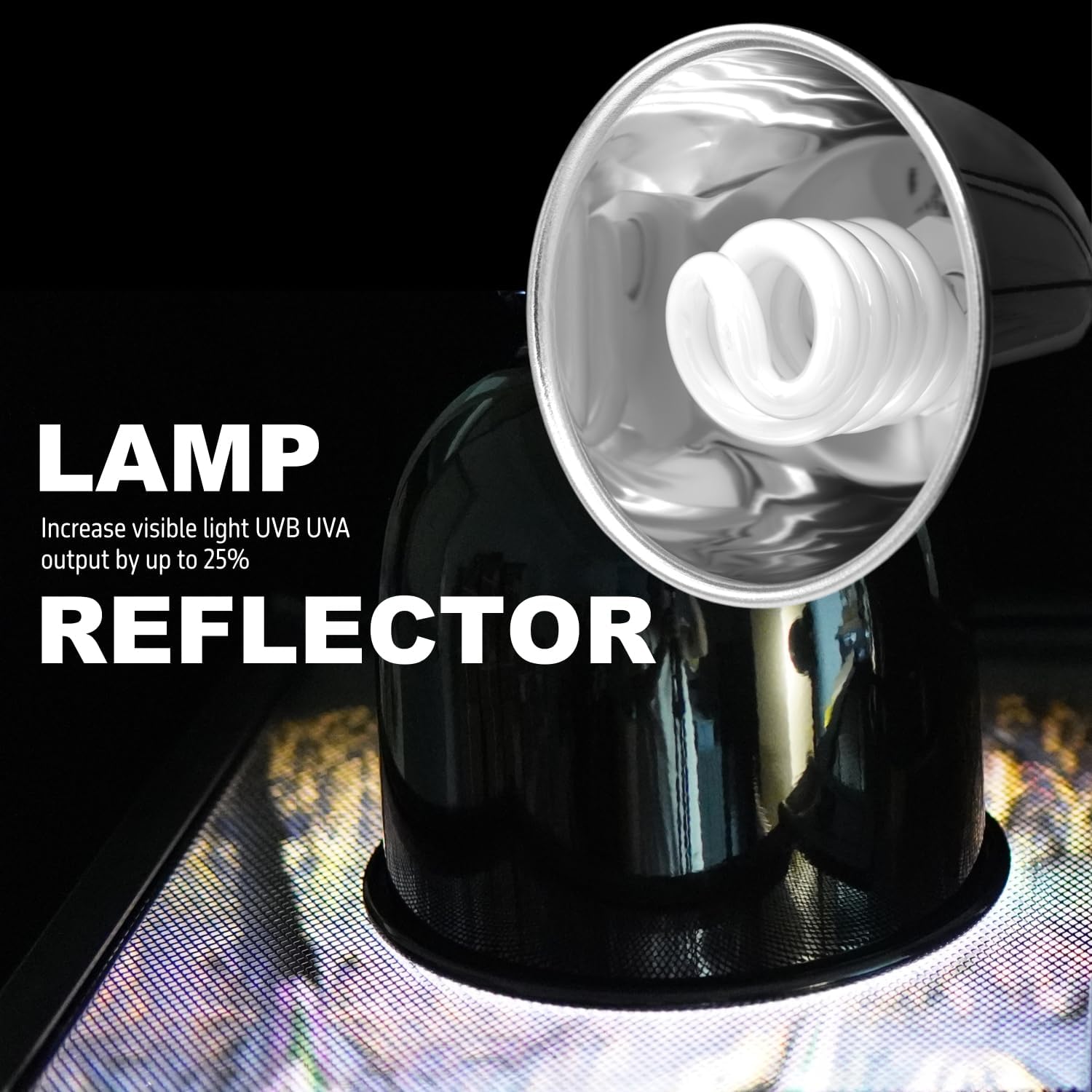 Reptile Light Fixture, 5.5'' Deep Dome for Reptile Light/Heat Lamp/UVB Light, 1-Pack 5.5 Inch Deep UVB Bulb Holder