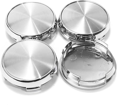 Wheel Center Caps, 2.6 inches 65 mm, 2.5 inches 63 mm, Set of 4, Wheel Center Cap, Hub Cap, Simple, Silver