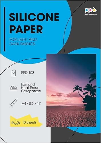 PPD Papeles de silicona para plancha de transferencia de camisetas o prensa de calor A4 PPD-102 10 hojas