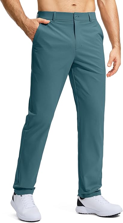 Pudolla Men's Golf Pants Stretch Work Dress Comfy Pants 30"/32"/34" Lightweight Quick Dry Casual Slacks Trousers with Pockets