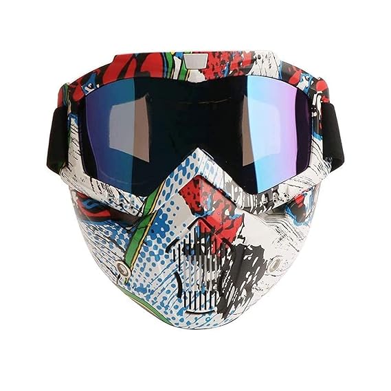 FABSPORTS protective goggles with detachable mask, Anti UV, Windproof, soft foam padded for comfort. Used for Motorcycle, Dirt Bike off road, ATV Ride, snowboarding, skiing, cycling etc