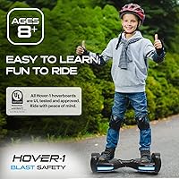 Vista 4 de Hover-1 Blast Scooter eléctrico de autoequilibrio con neumáticos de 6.5 pulgadas, motores duales de 160 W, velocidad máxima de 7 mph y rango máximo