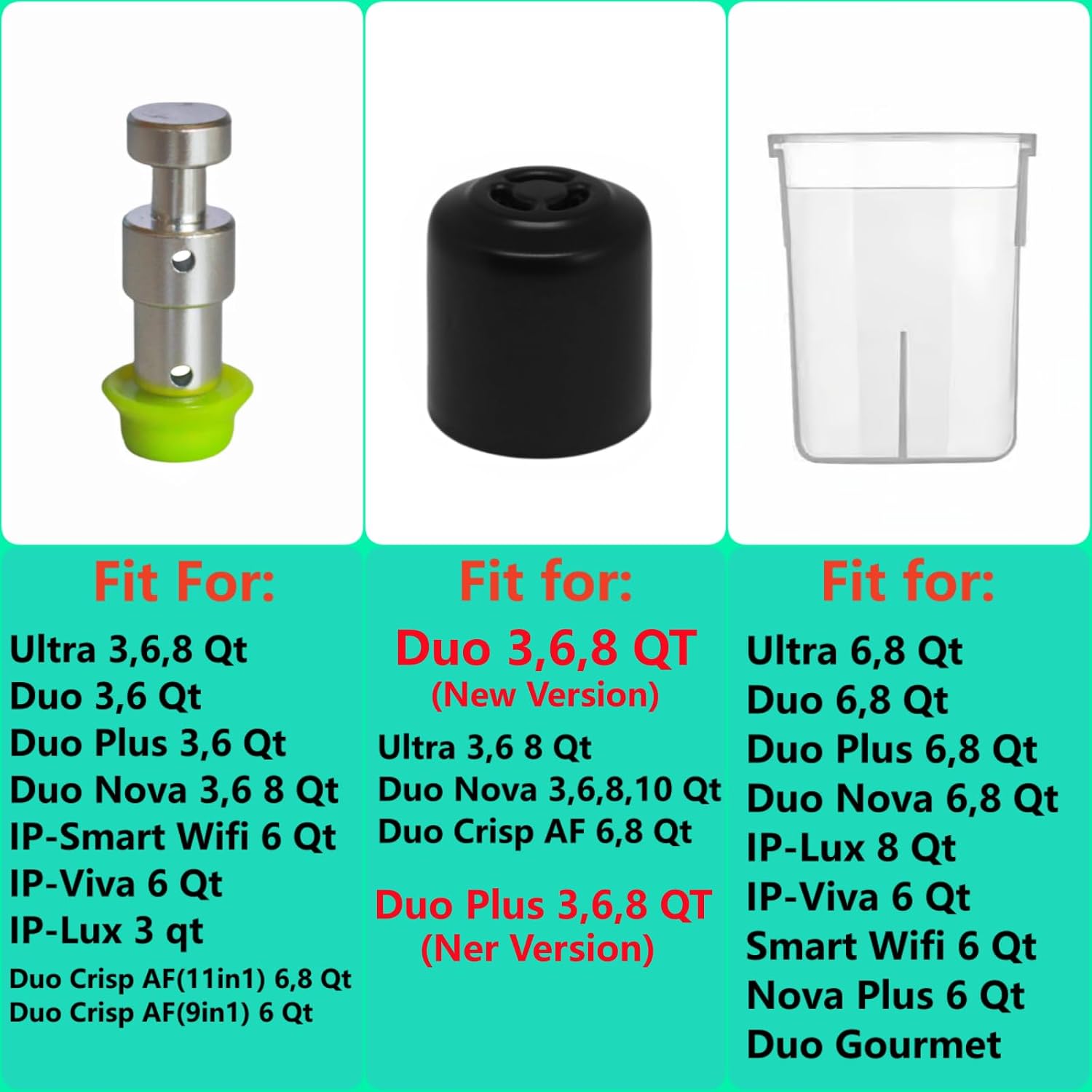 11PCS Replacement Parts for Instant Pot New Version Duo/Duo Plus 8 Quart