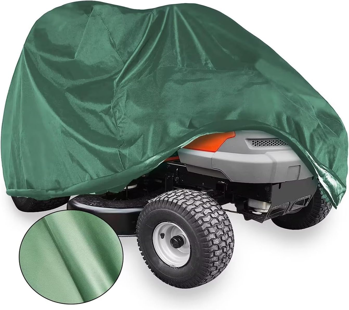 Large Garden Lawn Tractor Cover, Outdoors Riding Lawn Mower Cover，210D Waterproof Oxford Outdoor/Indoor All-Weather Dustproof Anti-UV Lawn Mower Protective Cover with Storage Bag(Green,245*50*140CM)