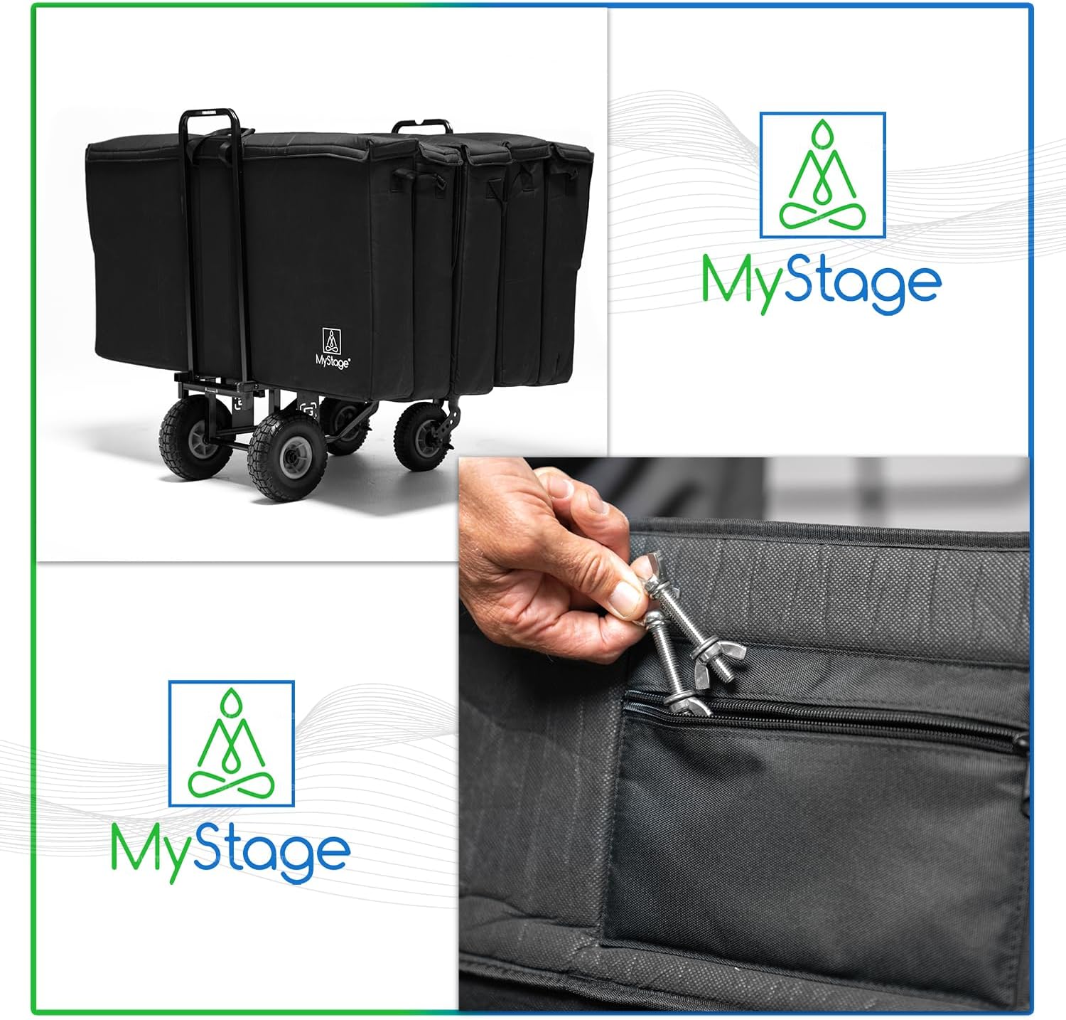 4’x2’x5" Universal Gear Bag for Portable Stage, LED Screens, DJ Facade Carry & Travel Bag, Art Portfolio W/Shoulder Strap & Handle (Black)