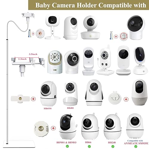 Soporte de piso para monitor de bebé, compatible con Nanit Pro y Flex Stand, Óptica Infantil DXR-8 Pro, VTech VM924901819RM7764, Momcozy, eufy E110,