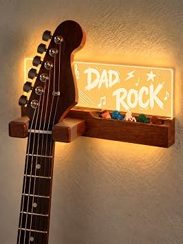 CoolGift Mart Wall-Mounted Guitar Stand with LED Illumination (16 color-For Father)