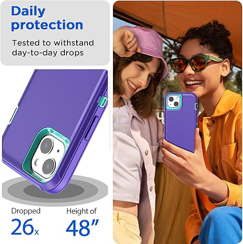 Miniatura 3 de AICase Funda para iPhone 13iPhone 14 (6.1 pulgadas) con protector de pantalla de cristal, resistente protección contra caídas, cuerpo completo, a