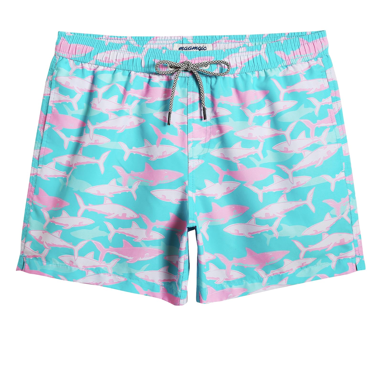 maamgic Mens Swim Trunks 5 Inch with Mesh Liner Breathable for Beach