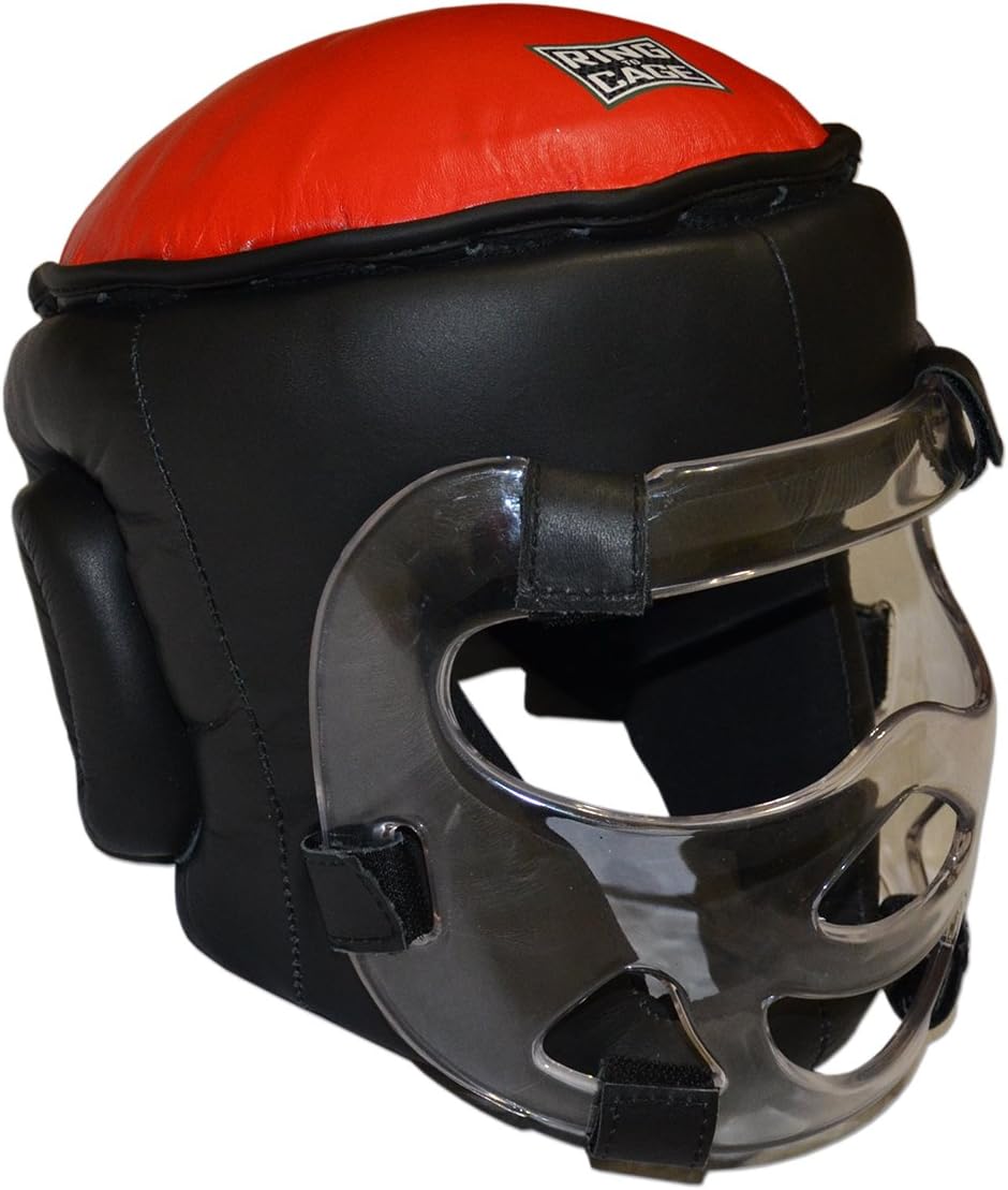 Ring to Cage Safety-Shield Training Headgear, with Removable Plexiglass Mask