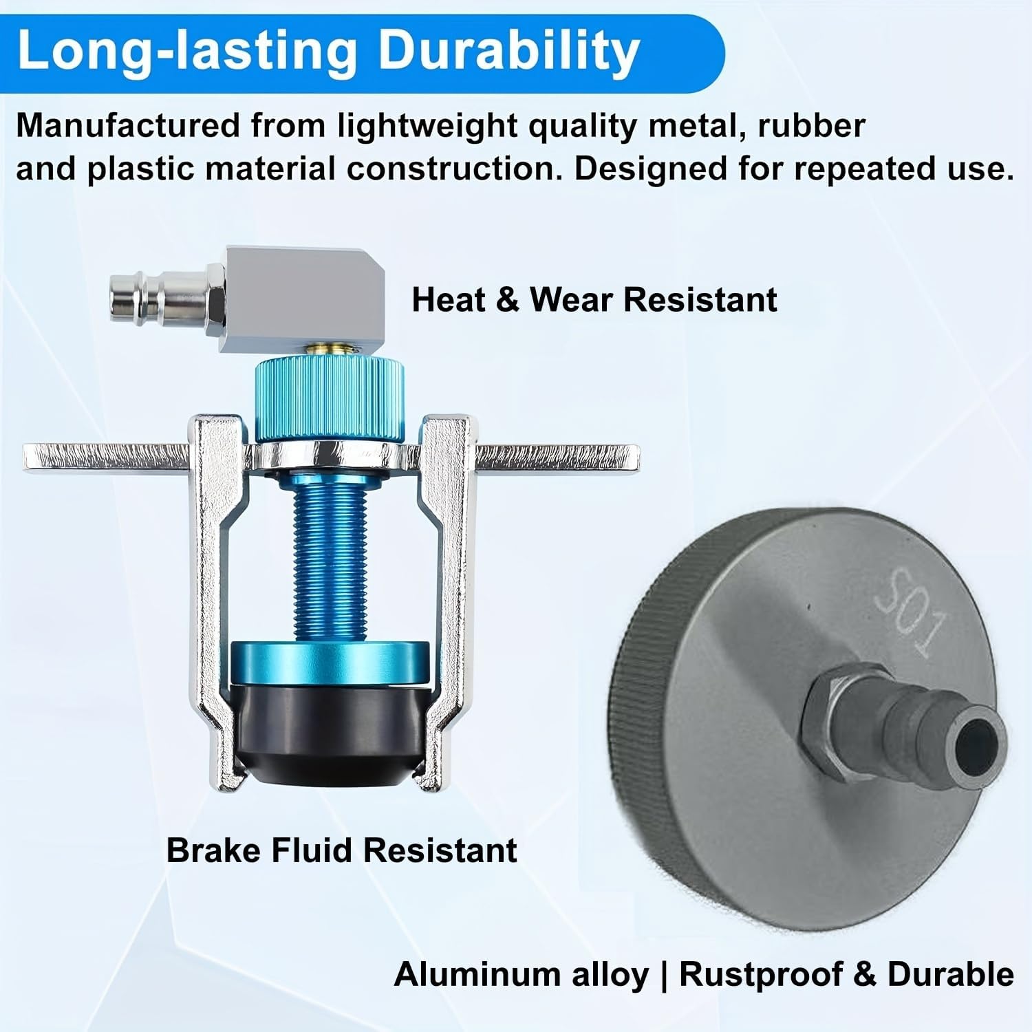 altivox Universal Master Cylinder Adapter with European Standard Quick Connect, Works with Brake Bleeder Tool for Car Truck Brake Fluid Replacement