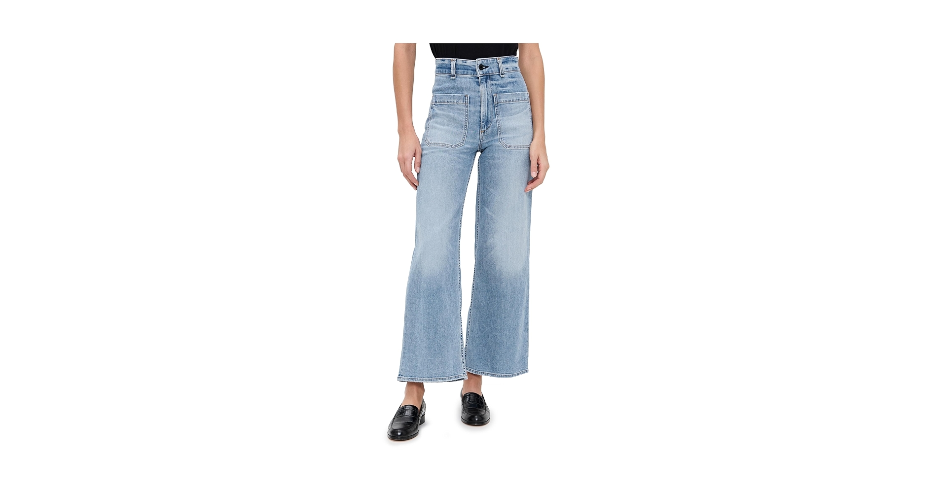 ASKK NY Women's Cropped Sailor Jeans, Blondie, Blue, 27 at