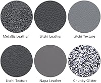 Vista 3 de Litchi Paquete de 6 hojas de cuero sintético de 8 x 12 pulgadas para aretes de lazo, tela de vinilo fácil de cortar para Cricut, cuero sintético