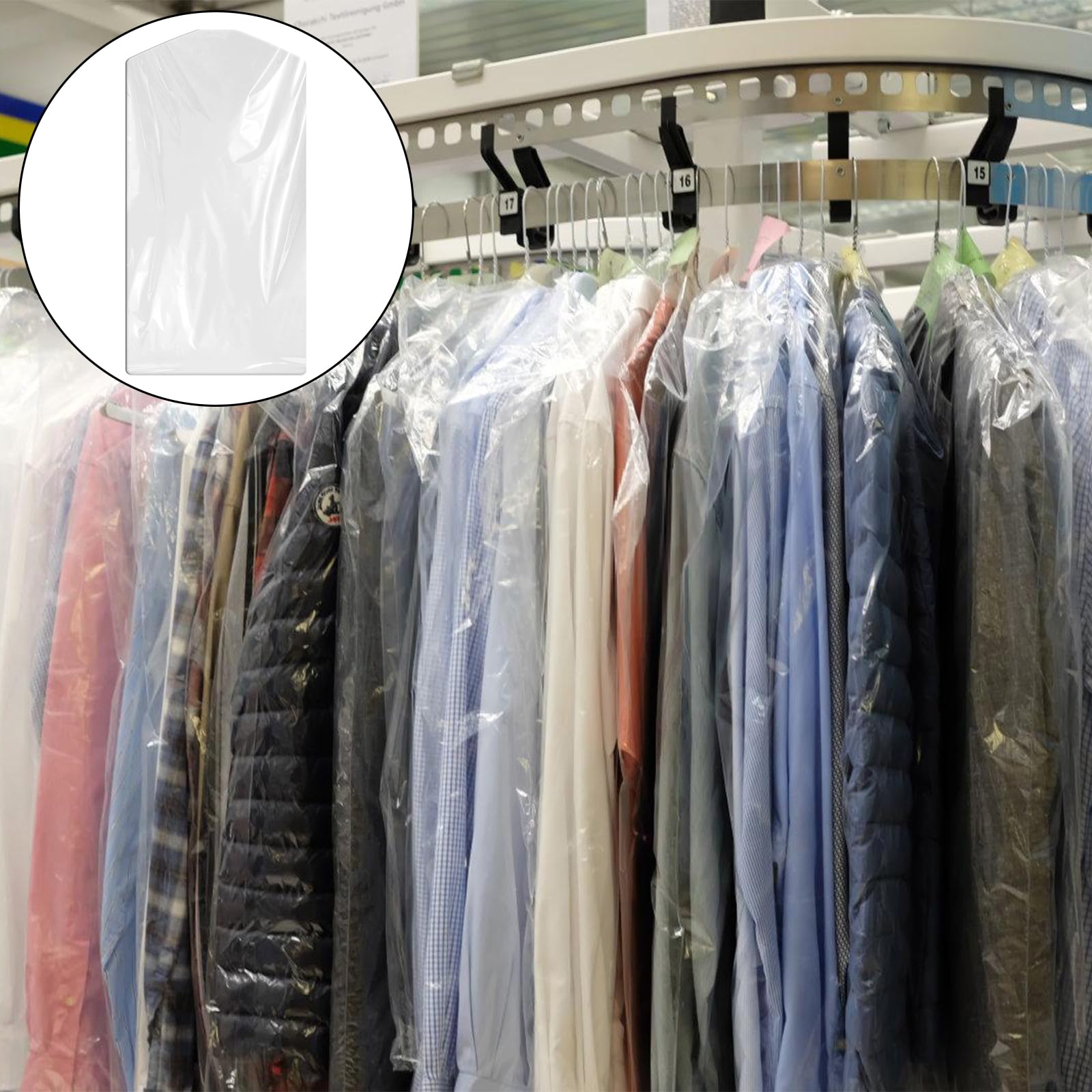 Sacchetti Porta Abiti Trasparenti 60x100cm - Confezione Da 50 Pezzi Impermeabili E Antipolvere - Foto 4