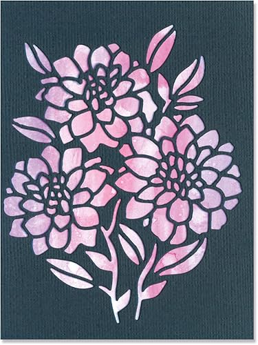 Sizzix Juego de troqueles Thinlits 2PK Negative Florals de Lisa Jones  666020  Capítulo 4 2022 Oblea, gris