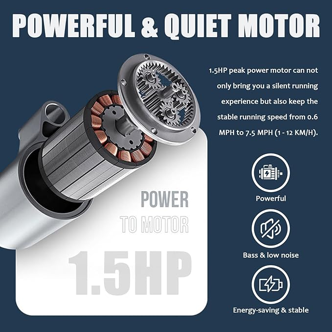 Caminadora Eléctrica Plegable 12 Programas 200 kg Negra miniatura 5