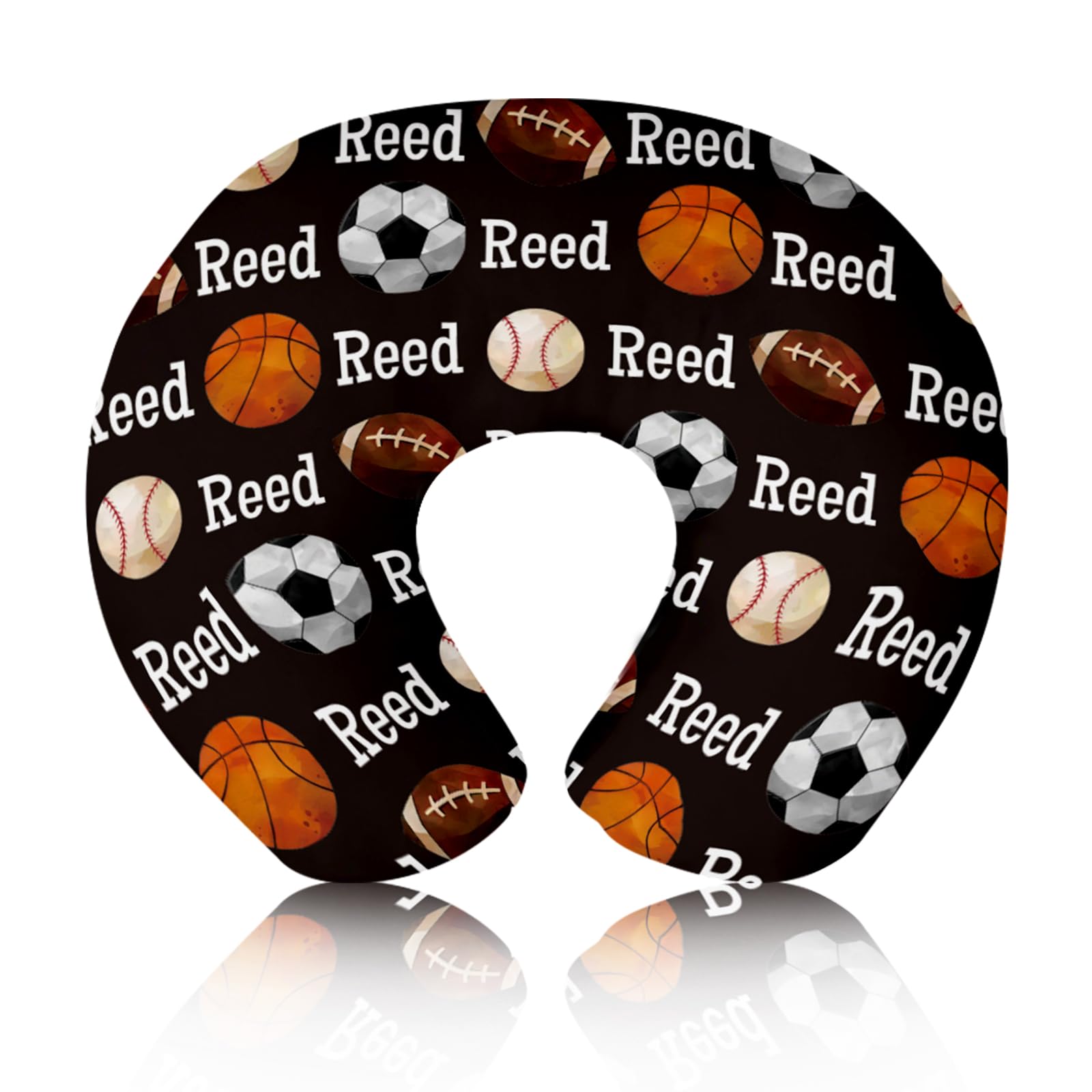 Rucekia Baby Nursing Pillow Cover - Personalized Name Ball Theme Breastfeeding U-Shaped for Bottle Feeding, Ultra Soft Comfortable Breastfeeding Pillow Cover for Infant Baby Boys and Girls