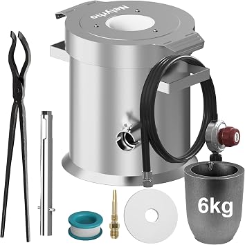 Nelyrho 6KG Propane Melting Furnace Kit 2500F with Crucible & Tongs