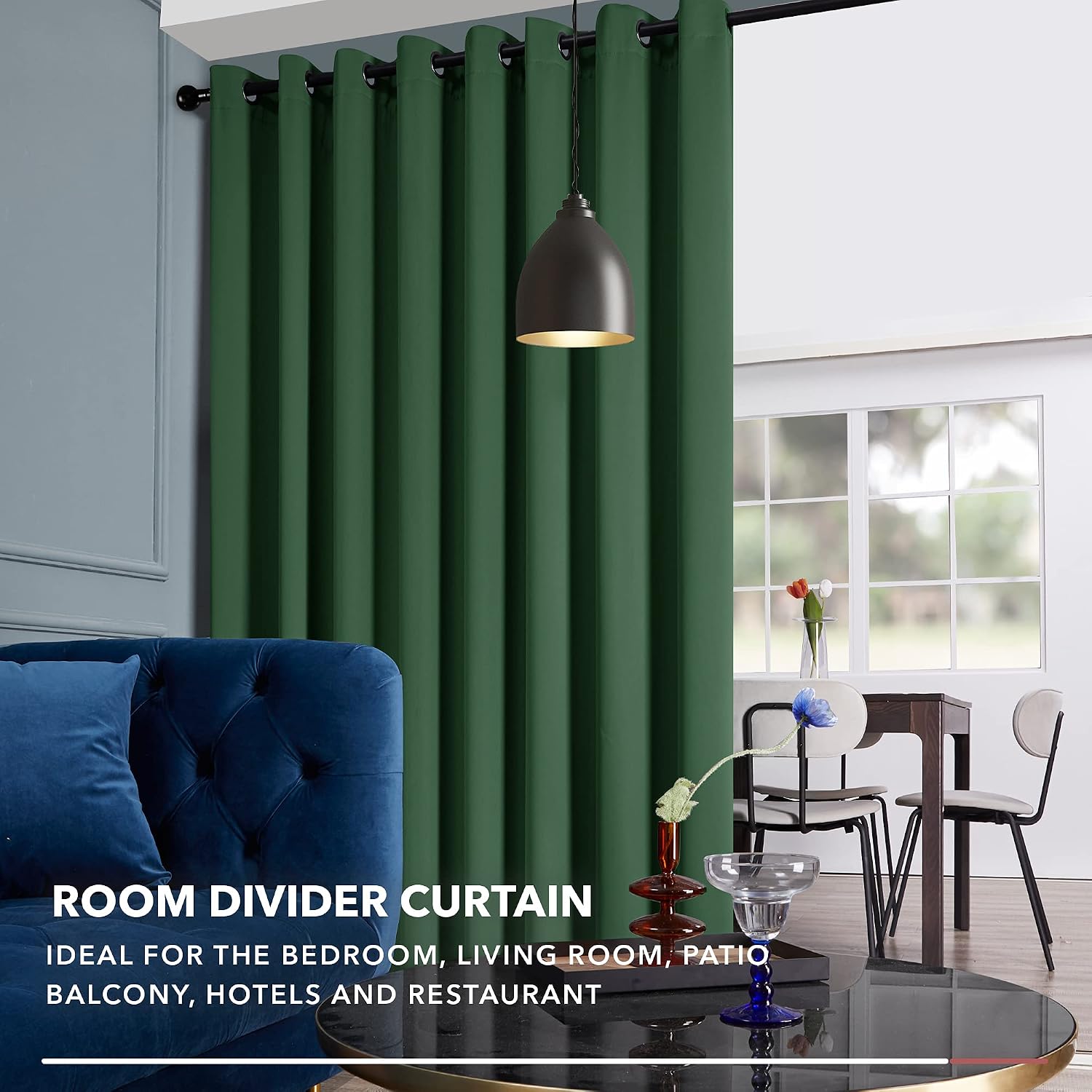 Deconovo Eyelet Blackout Thermal Curtain - Wide Width Thermal Insulated Curtain for Bedroom 100 x 84 Inch, Dark Forest Pattern - Image 5