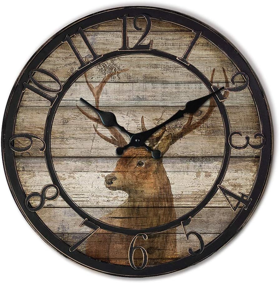 TIANCENTRAL H Wood Deer Clocks for Living Room - Main View