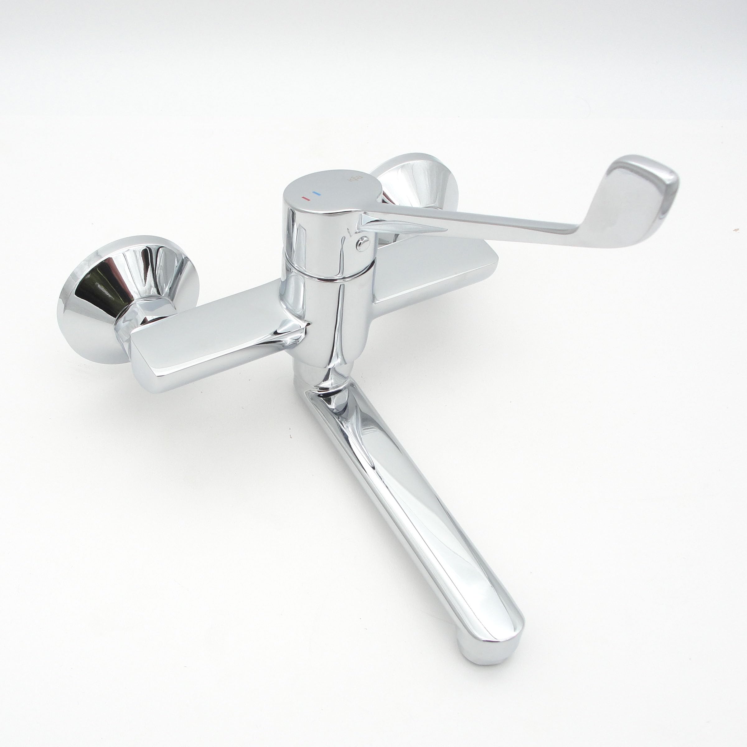 Medizinische Hygienearmatur Waschtischarmatur Wandarmatur Waschbecken Wasserhahn mit langem Hebel, Arztgriff zur Ellenbogen Bedienung, für Klinik, Arztpraxis und Werkstatt