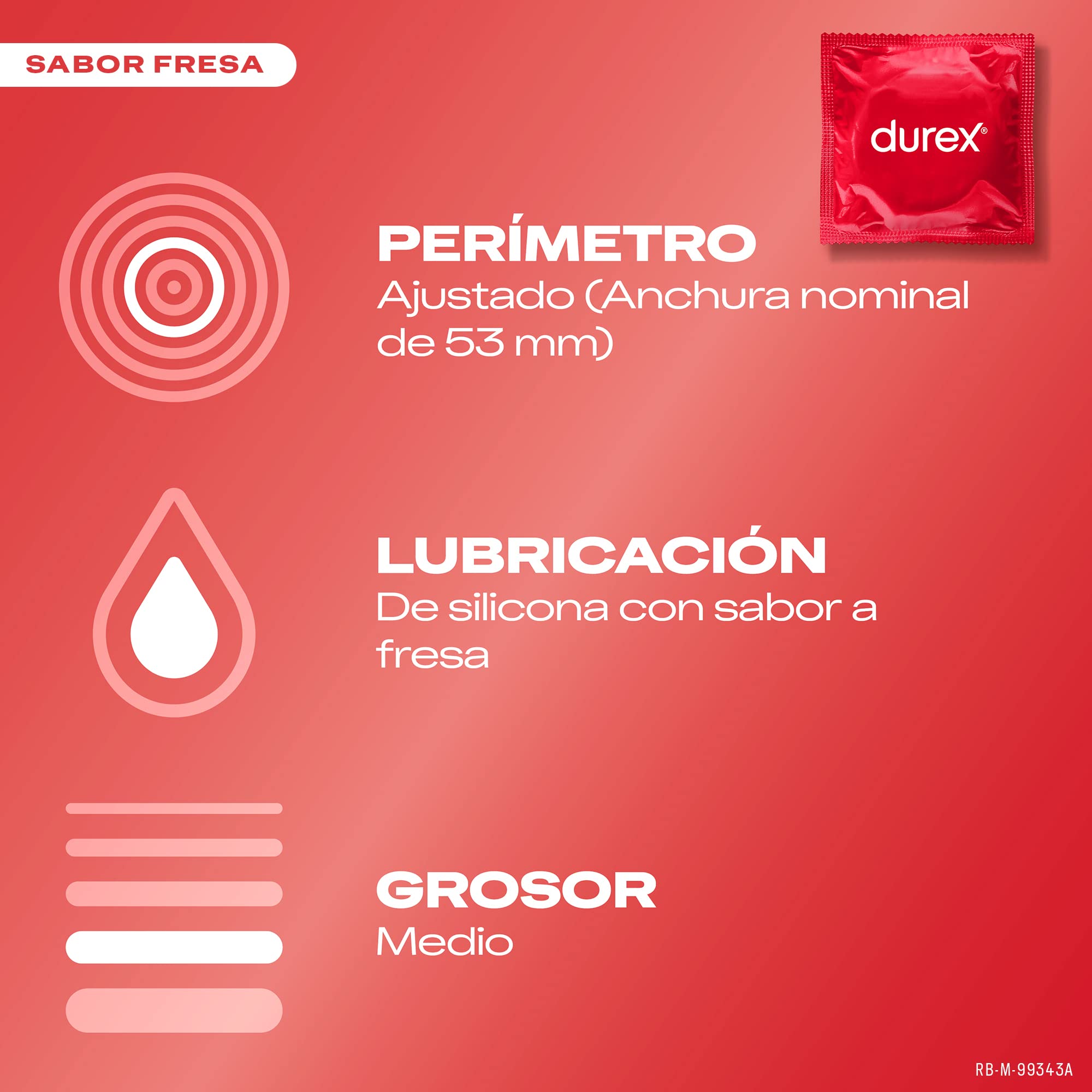 Durex Preservativos Saboréame, Sabores Afrutados Para una Diversión Extra, Fresa, Plátano, Naranja y Manzana, 12 condones [Pack 8 Unidades]